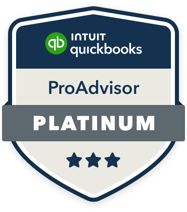 QuickBooks ProAdvisor Platinum Badge awarded to Honest Accounting Group, led by Enoch Garcia, for excellence in financial management services.